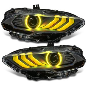Ford Mustang Headlight Assembly - ORACLE Lighting - Black Series - Dynamic ColorSHIFT - `18-`23
